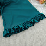 Elegant Ruffle-Trim Pajama Set