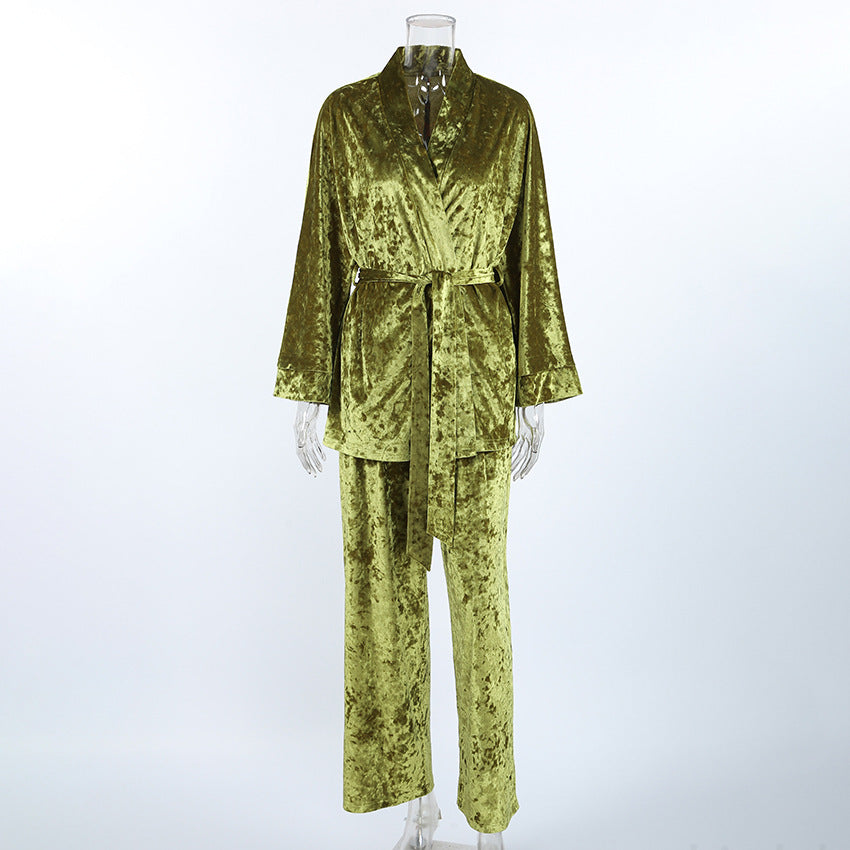 Luxurious Pajama Set with Tie Waist
