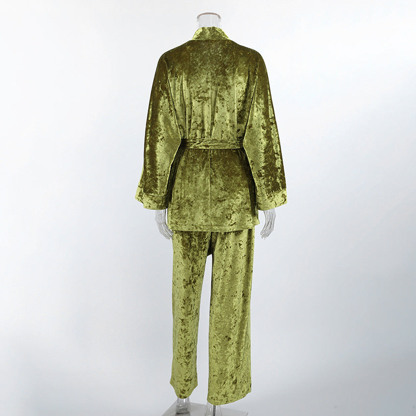 Luxurious Pajama Set with Tie Waist