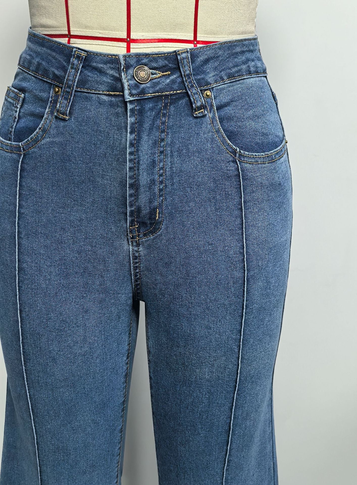 High-Waisted Flared Denim Jeans