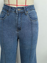High-Waisted Flared Denim Jeans