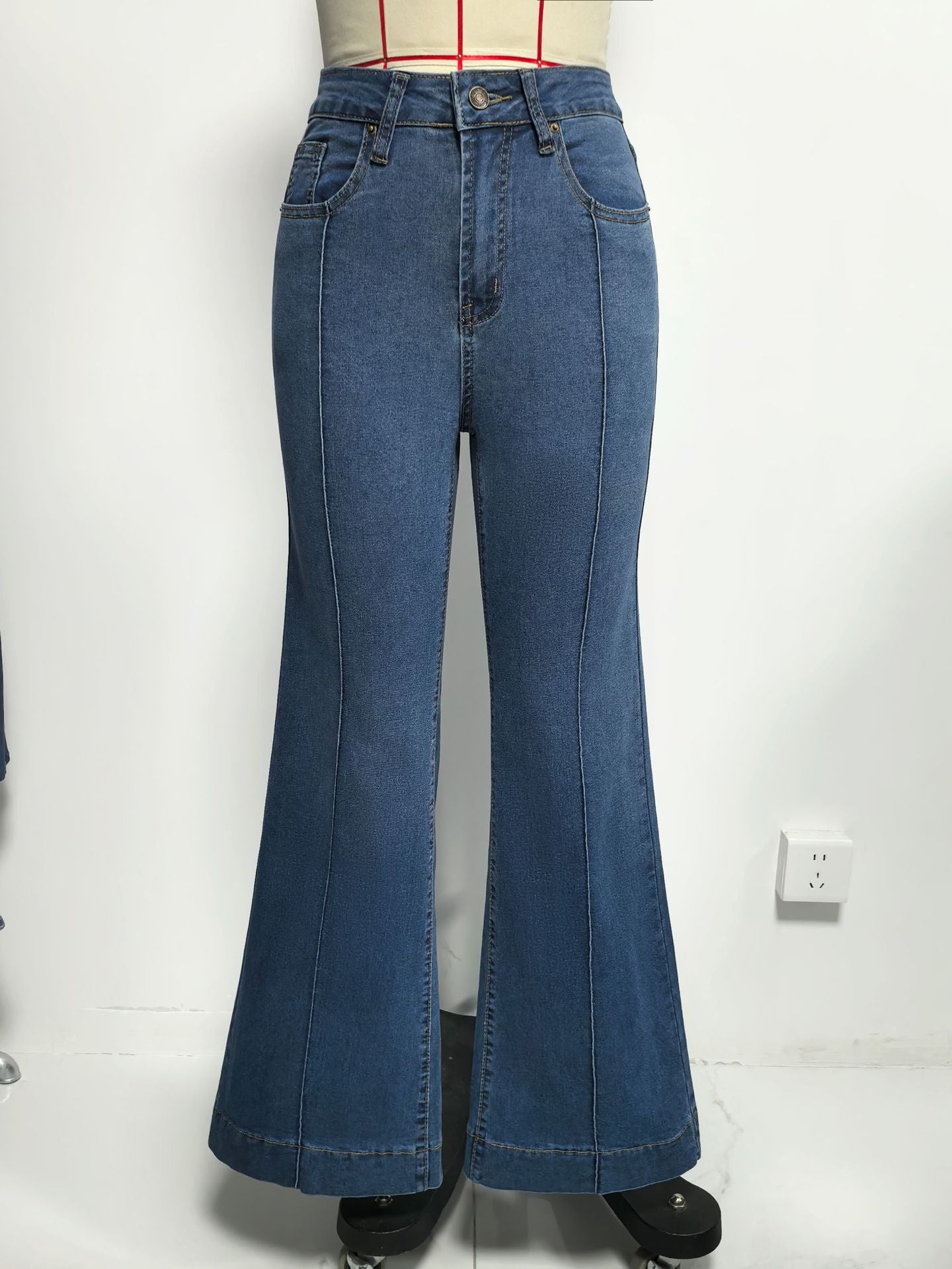 High-Waisted Flared Denim Jeans