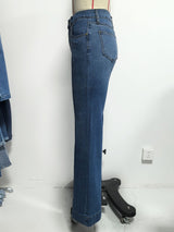 High-Waisted Flared Denim Jeans
