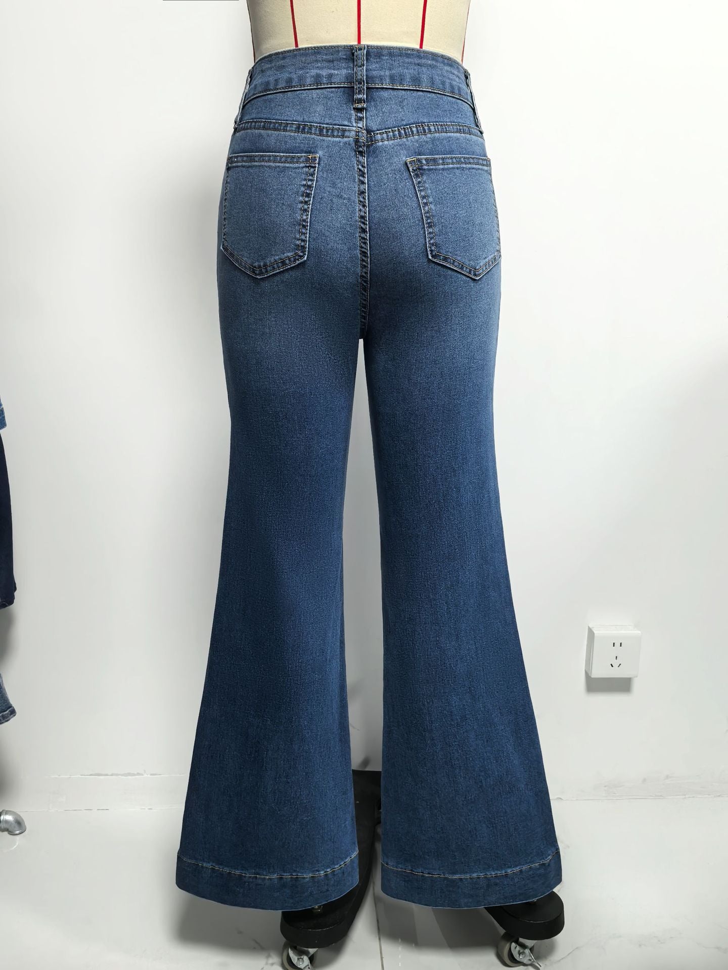 High-Waisted Flared Denim Jeans