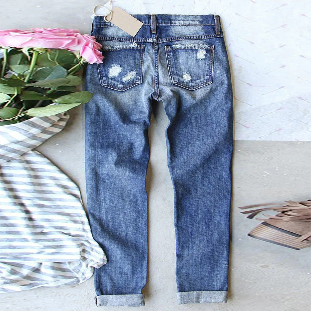 Distressed Christmas Denim Jeans