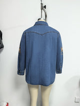 Western-Style Printed Denim Jacket