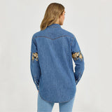 Western-Style Printed Denim Jacket