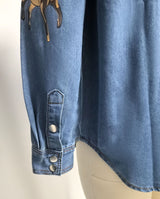Western-Style Printed Denim Jacket