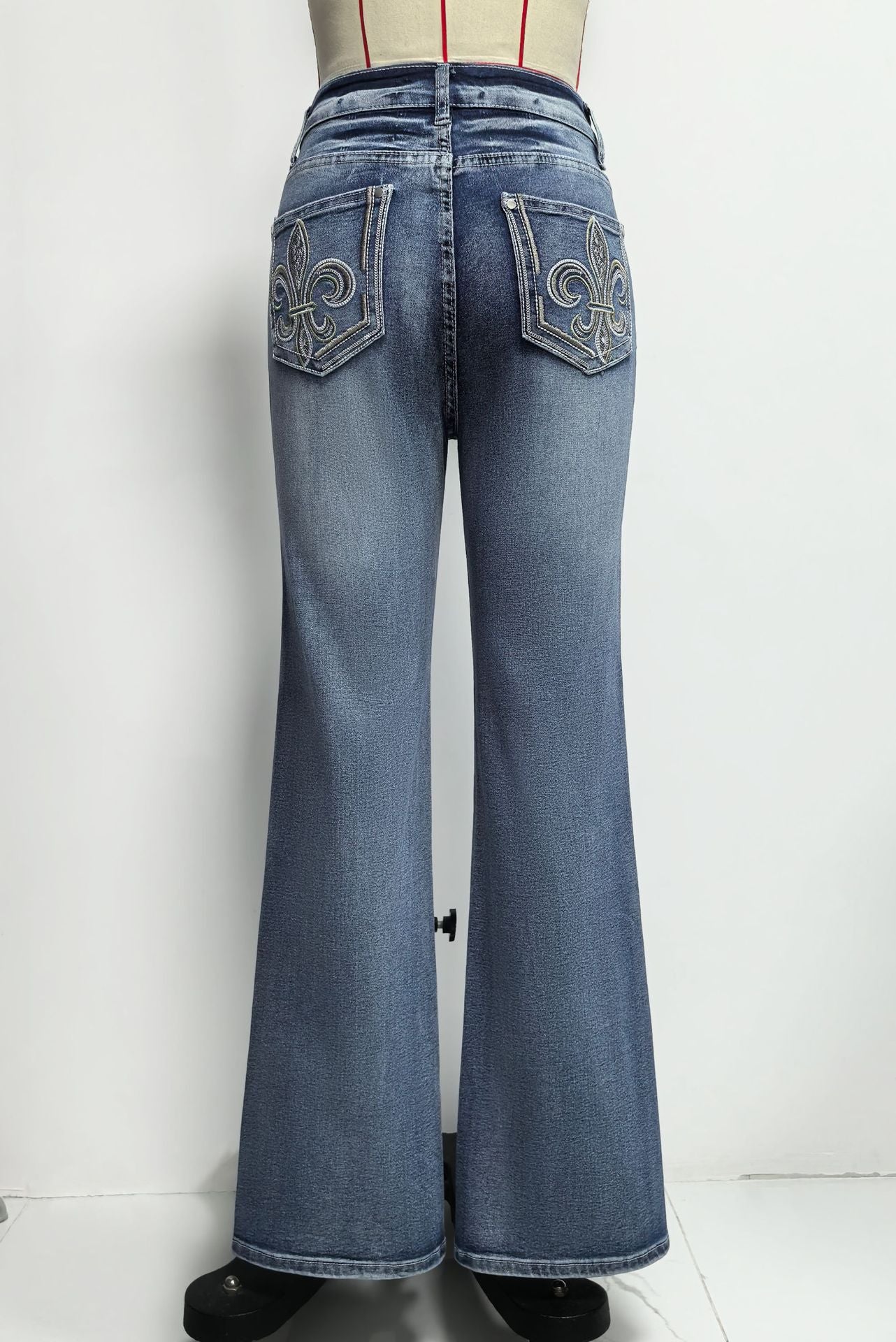 High-Waisted Wide-Leg Denim Jeans