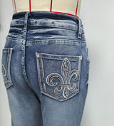 High-Waisted Wide-Leg Denim Jeans