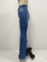 High-Waisted Flared Denim Jeans