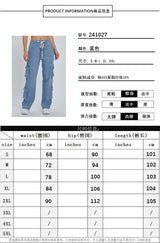 Casual Cargo Style Wide-Leg Jeans