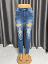 Distressed High-Waisted Jeans