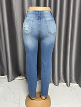 Distressed High-Waisted Jeans