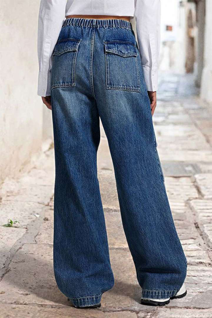 Relaxed Fit Wide-Leg Denim Jeans