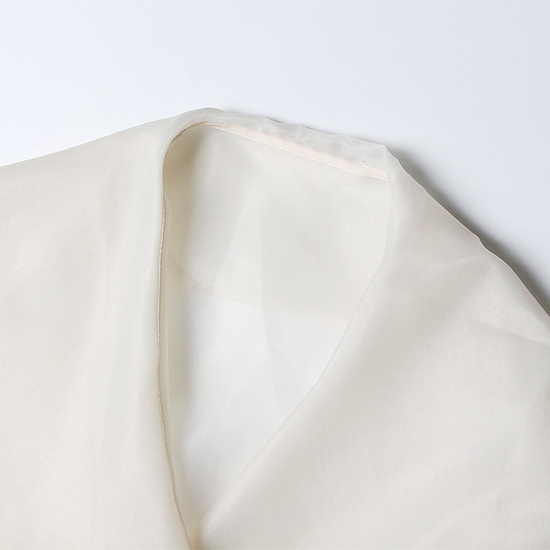 Elegant Embroidered Wrap Blouse