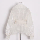 Elegant Embroidered Wrap Blouse