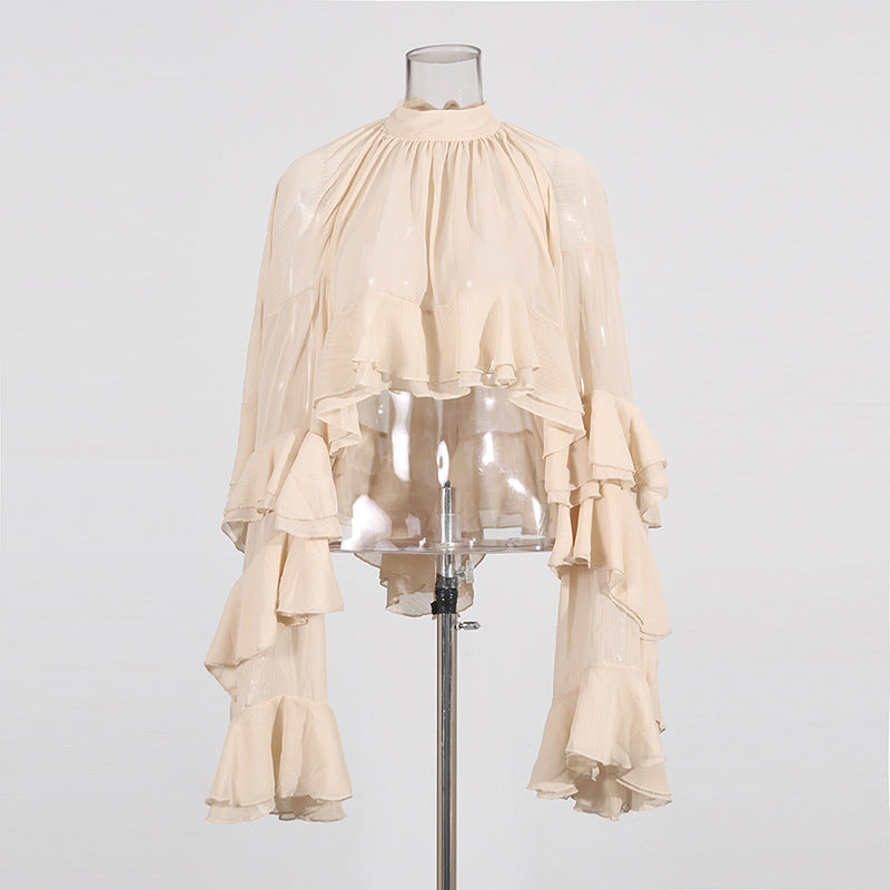 Ruffled Blouse with Flowy Sleeves