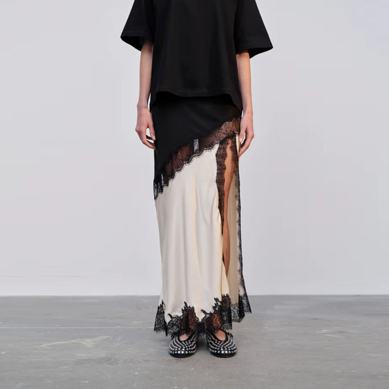 Maxi Skirt with Lace Details