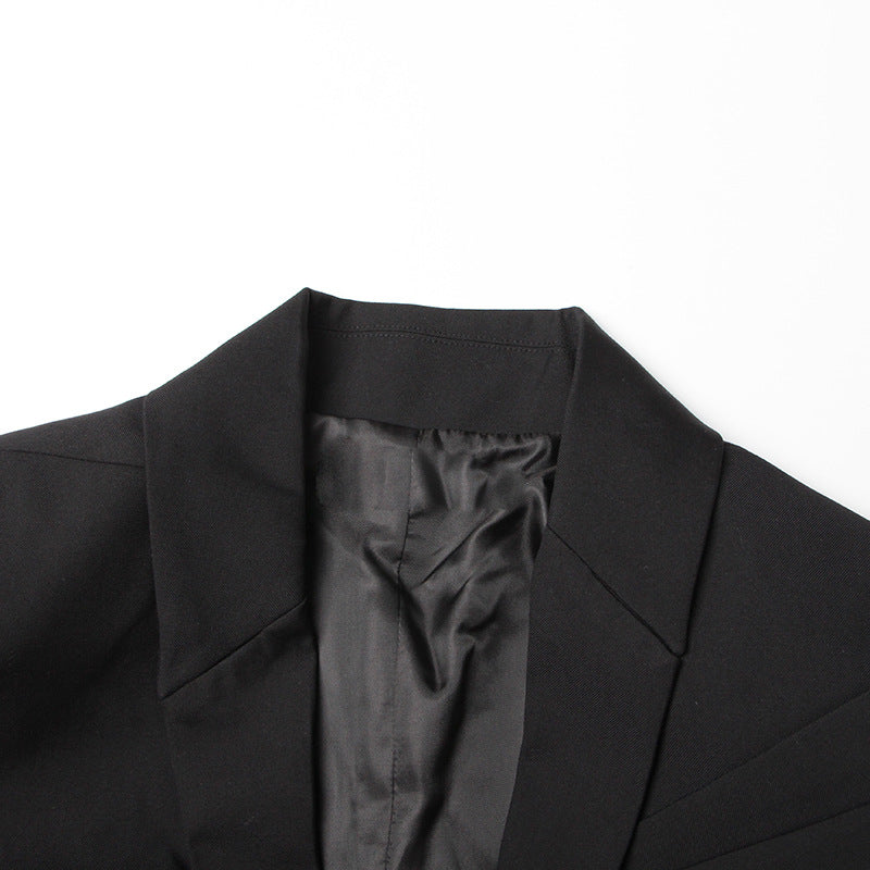 Blazer Jacket with Sheer Panel Accents