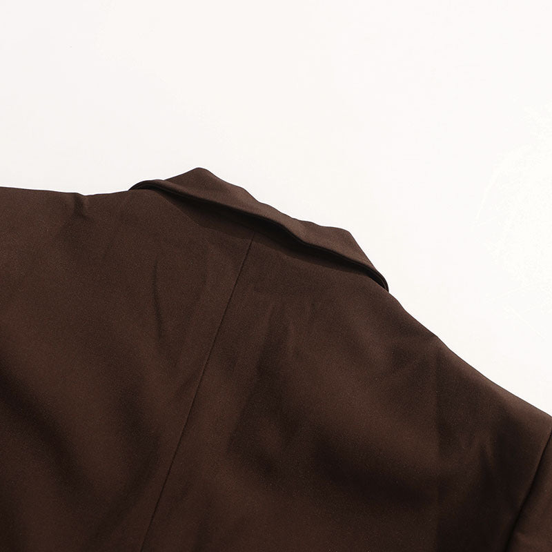 Double-Breasted Blazer Jacket with Ring Detail