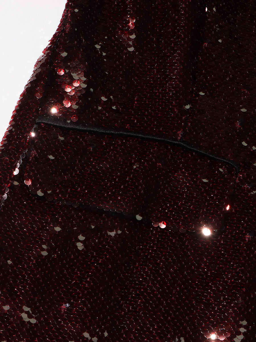Elegant Sequined Blazer Jacket