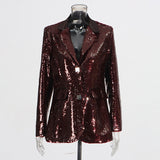 Elegant Sequined Blazer Jacket