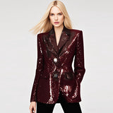 Elegant Sequined Blazer Jacket