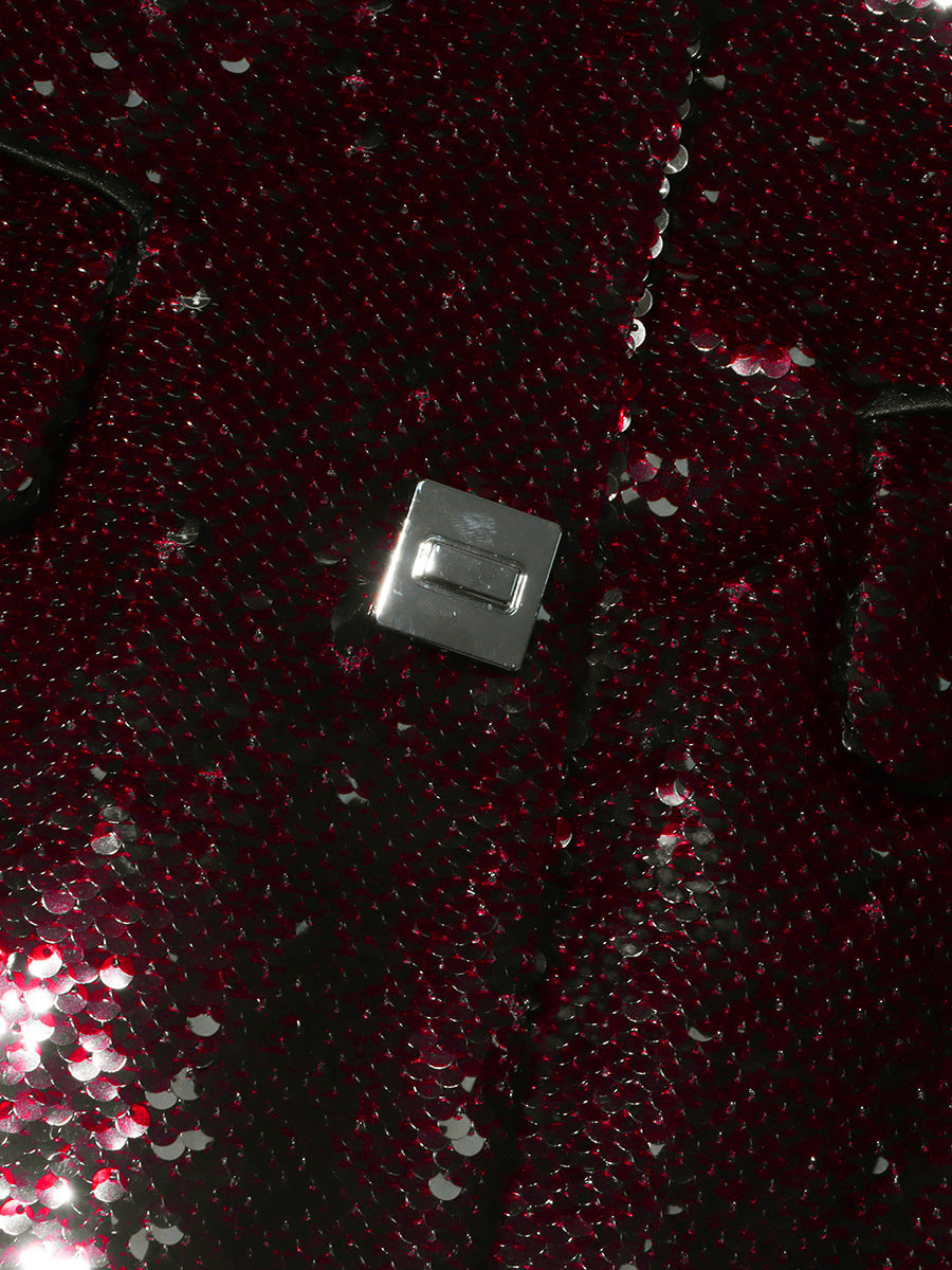 Elegant Sequined Blazer Jacket