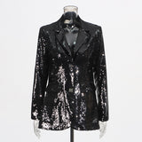 Elegant Sequined Blazer Jacket