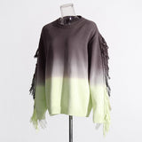 Gradient Ombré Fringe-Detail Top