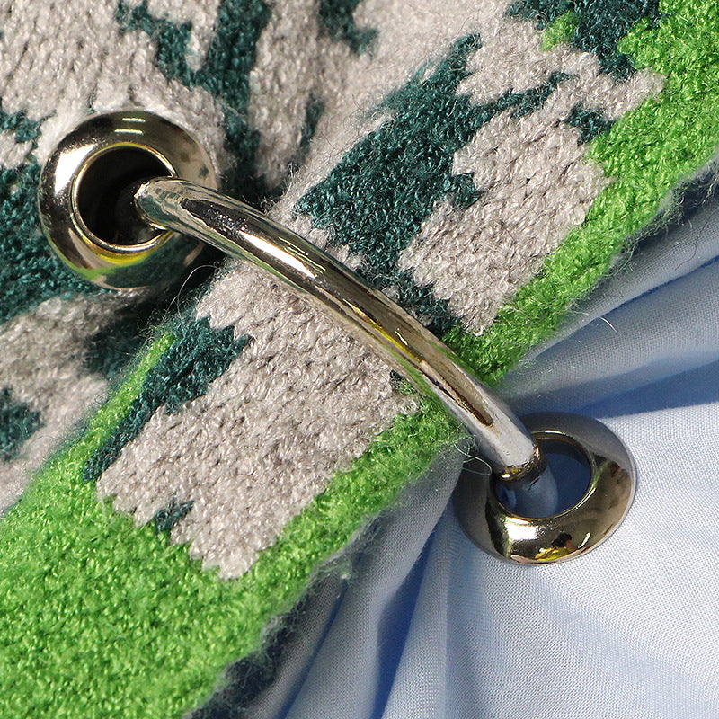 Designer Patchwork Knit Casual Loose Blouses