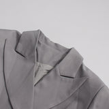 Elegant Gray Wrap-Style Blazer Jacket