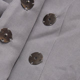 Elegant Gray Wrap-Style Blazer Jacket