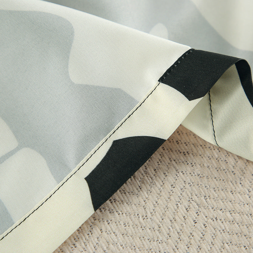 Abstract Printed Maxi Robe with High Slit