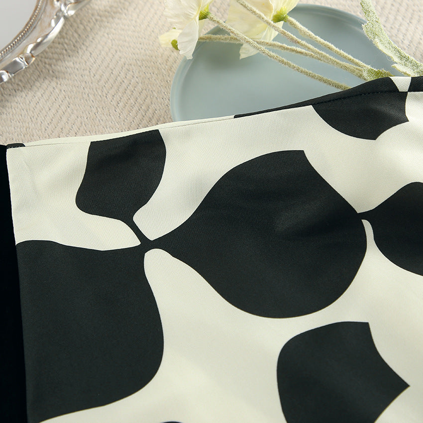 Abstract Printed Maxi Robe with High Slit