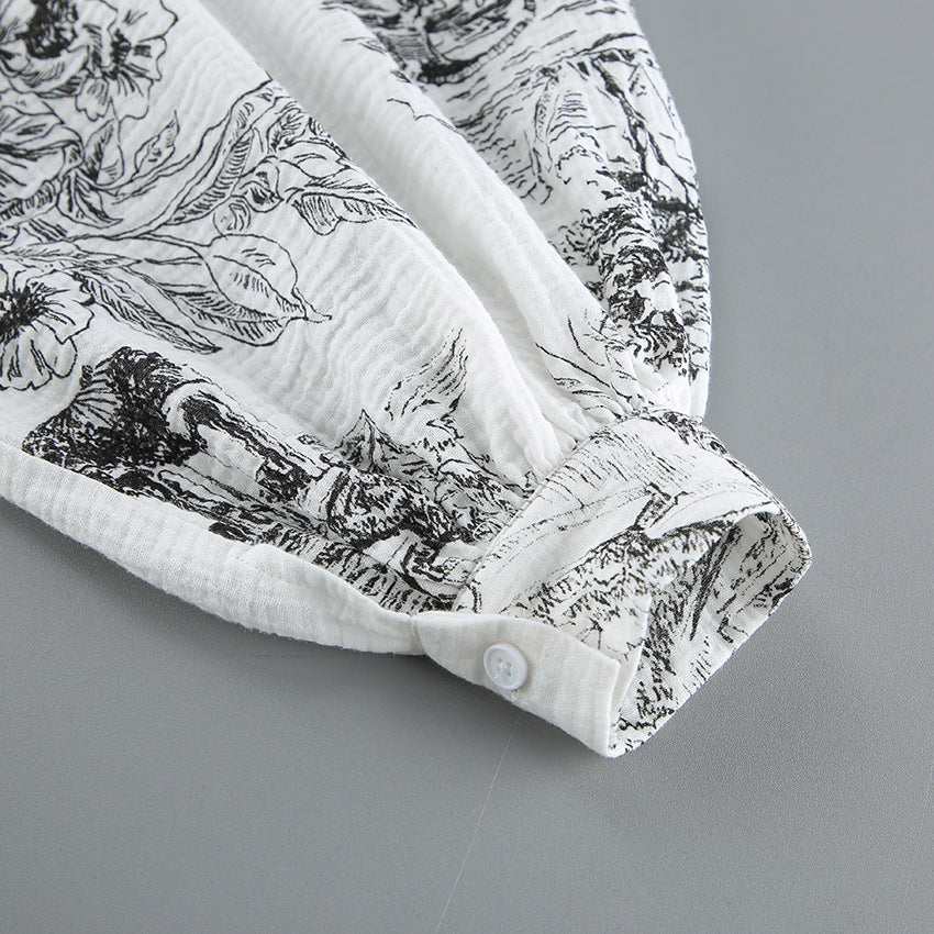 Elegant Botanical Print Lounge Set