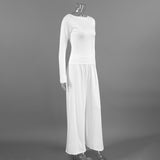 Wide-Leg Pants and Long Sleeve Top