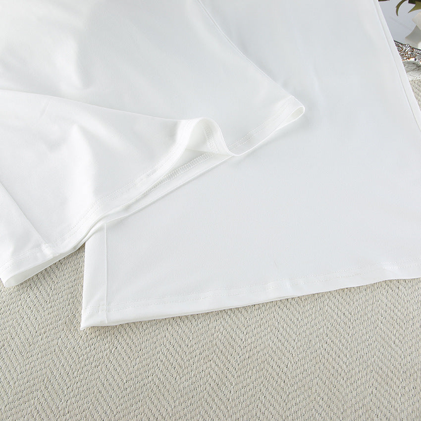 Wide-Leg Pants and Long Sleeve Top