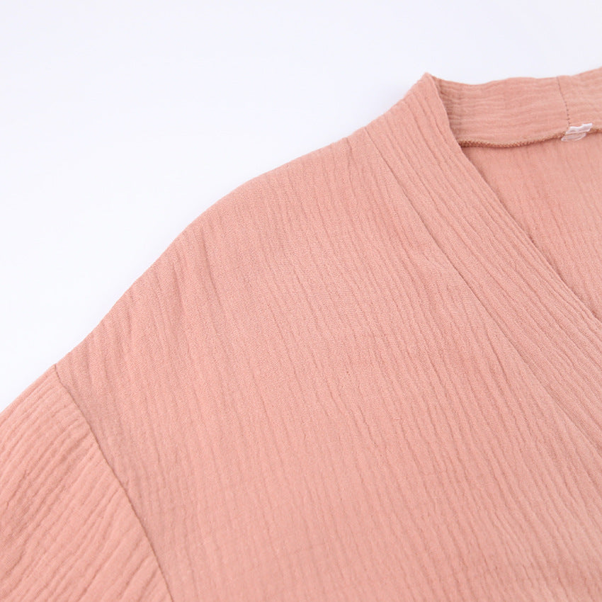 Textured Maxi Robe with  Tie Waist