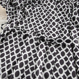 Geometric Print Pajama Set with Wide-Leg Pants