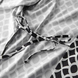 Geometric Print Pajama Set with Wide-Leg Pants