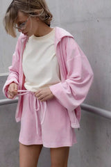 Hoodie and Shorts Lounge Set