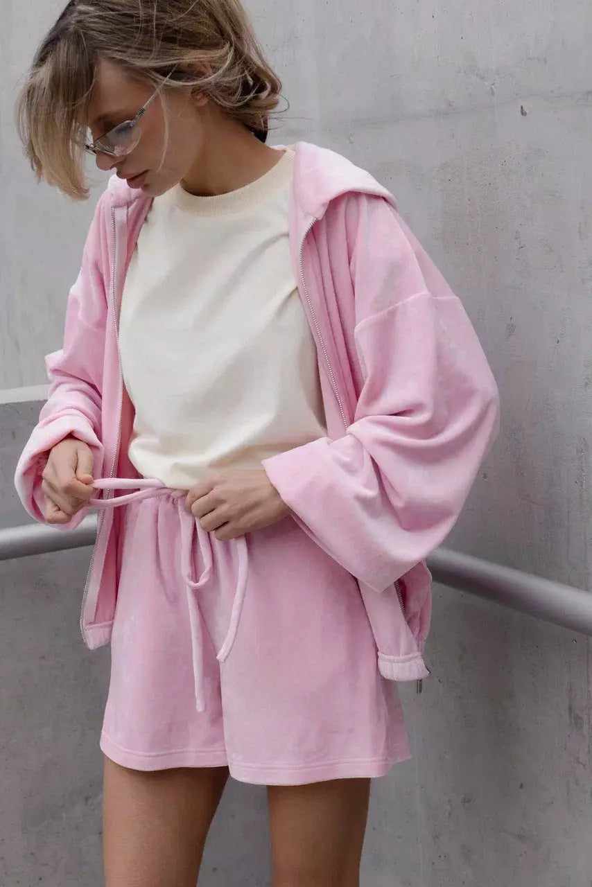 Hoodie and Shorts Lounge Set