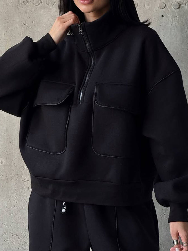 Jogging Set with Black Contrast Stitching