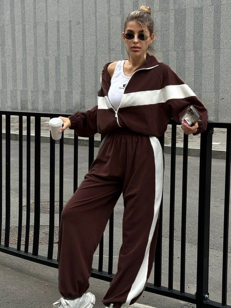 Casual Two-Tone Track Suit