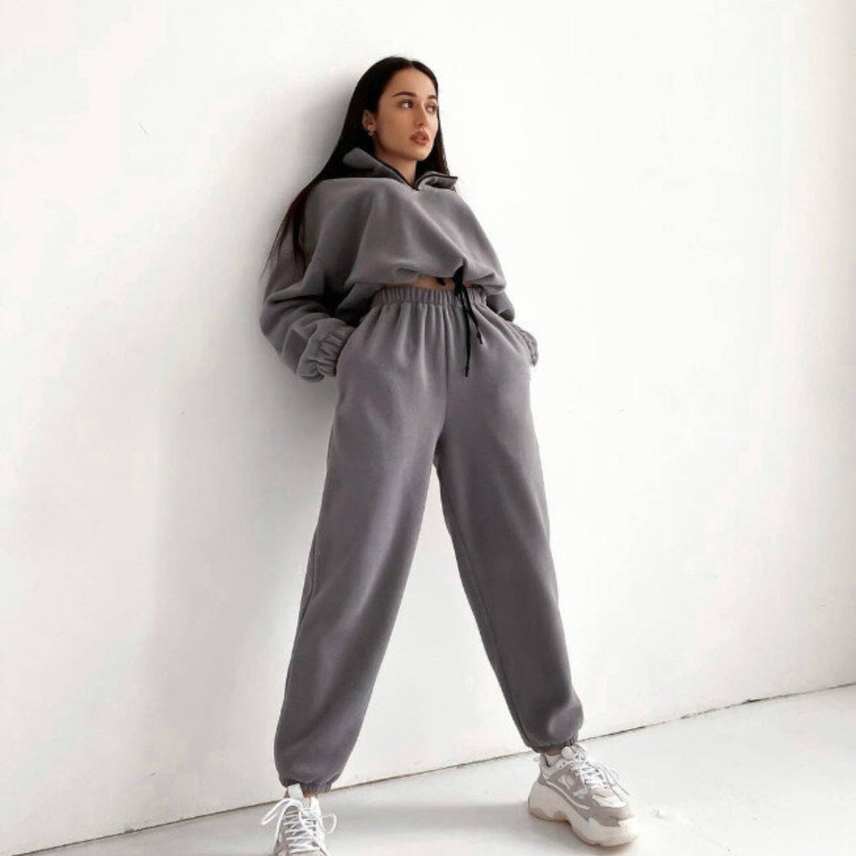 Cropped Hoodie and Joggers Set
