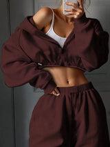 Crop Oversized Hoodie & Wide-Leg Joggers