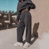 Stylish Grey Cropped Sportswear Set