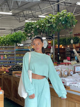 Cropped Top & Wide-Leg Pant Lounge Set